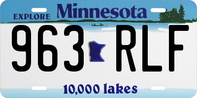 MN license plate 963RLF