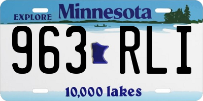 MN license plate 963RLI