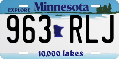 MN license plate 963RLJ