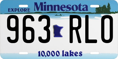 MN license plate 963RLO