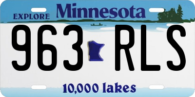 MN license plate 963RLS
