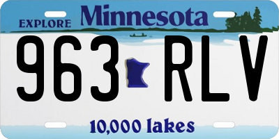 MN license plate 963RLV