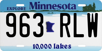 MN license plate 963RLW