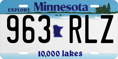 MN license plate 963RLZ