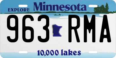 MN license plate 963RMA