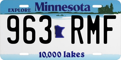 MN license plate 963RMF