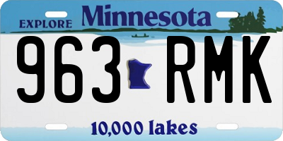 MN license plate 963RMK