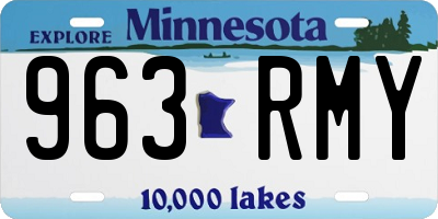 MN license plate 963RMY