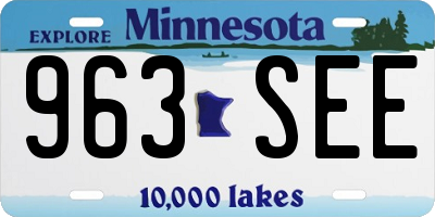 MN license plate 963SEE