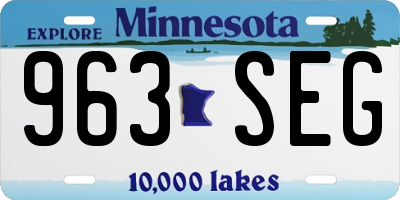 MN license plate 963SEG