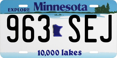 MN license plate 963SEJ