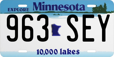 MN license plate 963SEY