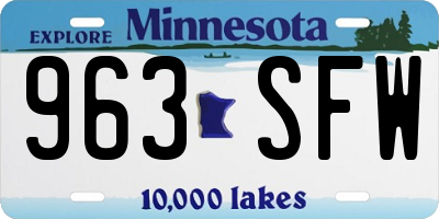 MN license plate 963SFW