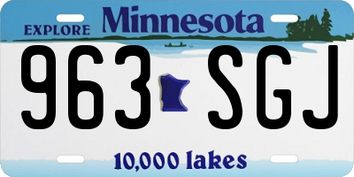 MN license plate 963SGJ