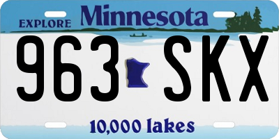 MN license plate 963SKX