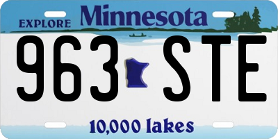 MN license plate 963STE