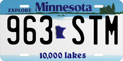 MN license plate 963STM