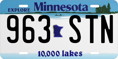MN license plate 963STN