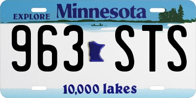 MN license plate 963STS