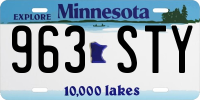 MN license plate 963STY
