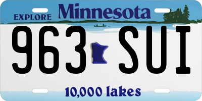 MN license plate 963SUI