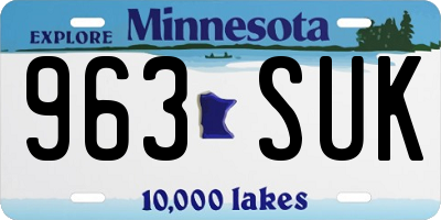 MN license plate 963SUK
