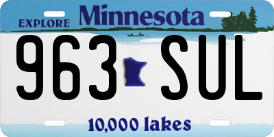 MN license plate 963SUL