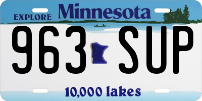 MN license plate 963SUP