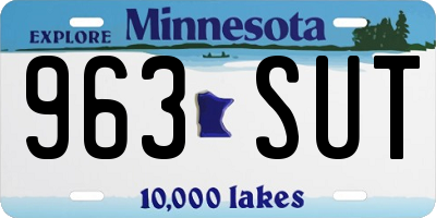 MN license plate 963SUT