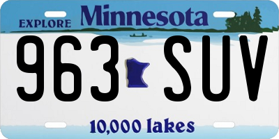 MN license plate 963SUV