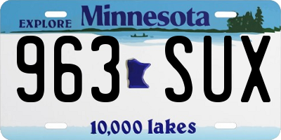 MN license plate 963SUX