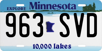 MN license plate 963SVD