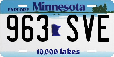 MN license plate 963SVE