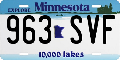 MN license plate 963SVF