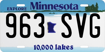 MN license plate 963SVG