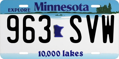 MN license plate 963SVW
