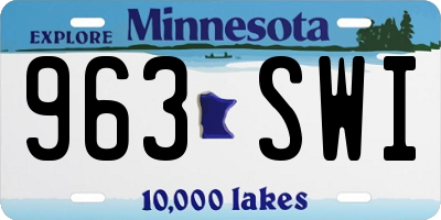 MN license plate 963SWI