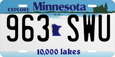 MN license plate 963SWU
