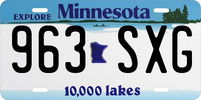 MN license plate 963SXG