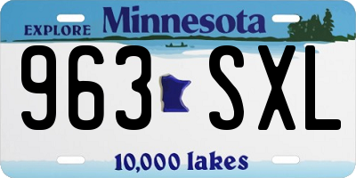 MN license plate 963SXL