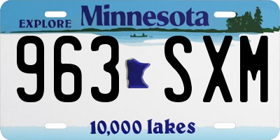 MN license plate 963SXM