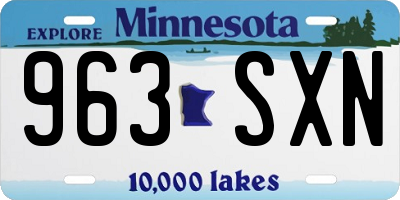 MN license plate 963SXN