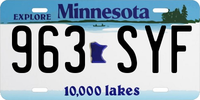 MN license plate 963SYF