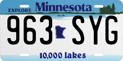 MN license plate 963SYG