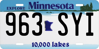 MN license plate 963SYI