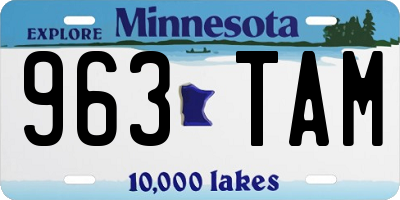 MN license plate 963TAM