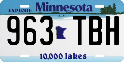 MN license plate 963TBH