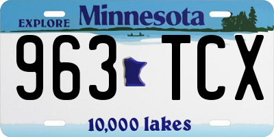 MN license plate 963TCX
