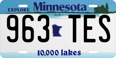 MN license plate 963TES