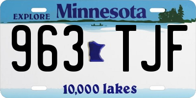 MN license plate 963TJF